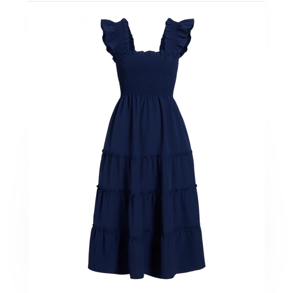 HILL HOUSE Nap Dress Navy Blue Crepe